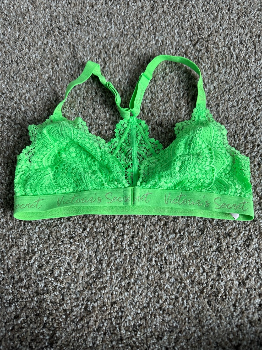 Victoria's Secret Bright Neon Green Lace Bralette